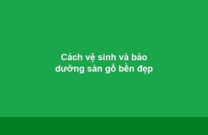 Cách vệ sinh và bảo dưỡng sàn gỗ bền đẹp - Vinh Quang Home